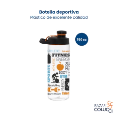 Botella deportiva plástico Gym 750cc Herevin en internet