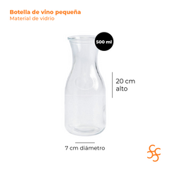 Botella De Vino Chica Vidrio 500 Cc Crystal Rock - comprar online