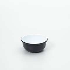 Bols mediano enlozado blanco y exterior negro Piné - comprar online