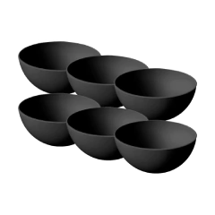 Bowl Plástico Cereales Ensaladas Negro Carol Fusion 20 Cm X6