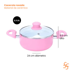 Cacerola Cerámica Antiadherente Varios Colores No 24 Carol - tienda online