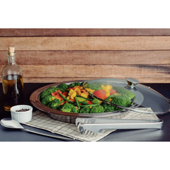 Plato Ciclo Redondo 30 cm Con Tapa Acero Tramontina - comprar online