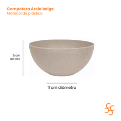 Compotera 11 Cm Plastico Areia Carol Color Beige X6 - comprar online