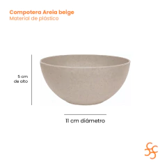 Compotera 11 Cm Plastico Areia Carol Color Beige X12 - comprar online