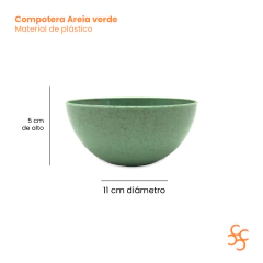 Compotera 11 Cm Plastico Areia Carol Color Verde X6 - comprar online