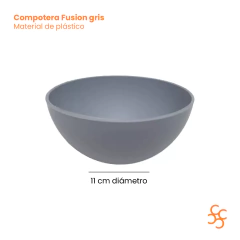 Compotera 11 Cm Plástico Fusion Carol Color Gris x6 - comprar online