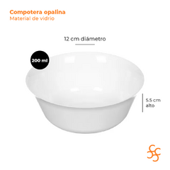 Compotera Opalina Vidrio Blanca 424502 Nadir X24 en internet