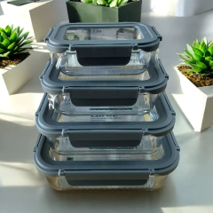 Imagen de Contenedor Hermético Vidrio Tapa Plástico con Broches Varias Medidas Carol