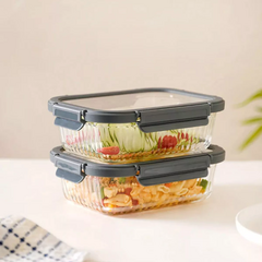 Contenedor Hermético Vidrio Tapa Plástico con Broches Varias Medidas Carol - comprar online