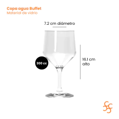 Copa Agua Buffet Vidrio 300 Cc Nadir X12 en internet