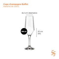 Copa Bistro Buffet Champagne Vidrio Nadir 186ml x12 - comprar online