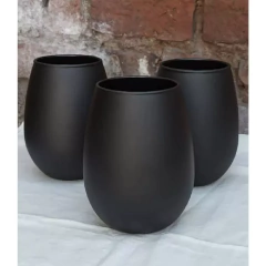 Vaso Negro Mate Copón Sin Tallo Flint Rigolleau X12 - tienda online