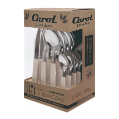 Juego De Cubiertos 16 Piezas En Caja Areia Carol Varios Colores - comprar online