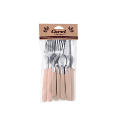 Juego De Cubiertos 16 Pzas En Bolsa Carpa Areia Carol Beige