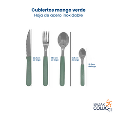 Juego De Cubiertos 16 Pzas En Bolsa Carpa Areia Carol Verde - comprar online