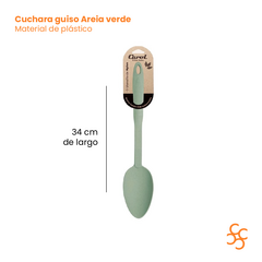 Cuchara Utensillo De Guiso Nylon Color Verde Carol Areia en internet