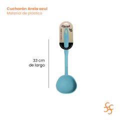 Cucharón Utensillo De Cocina Nylon 32cm Carol Areia Azul en internet