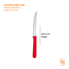 Cuchillo cabo rojo mesa Carol x12 - comprar online
