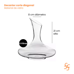 Decanter Corte Diagonal 1.5 Litros Vidrio San Martín - comprar online