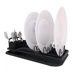 Escurridor De Platos Negro 45.5x19.7x12 Cm Axen - comprar online
