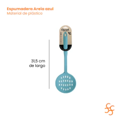 Espumadera Colador Mango Plastico Carol Areia Color Azul - comprar online