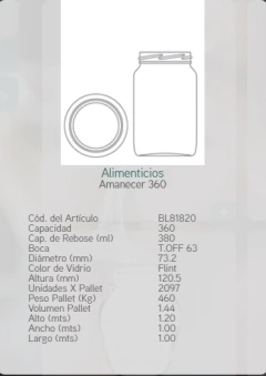 Frasco Amanecer 360 cc Rigolleau Envases - Bazar Colucci