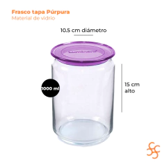 Frasco plano 1000 ml con tapa Purple lila Luminarc - comprar online