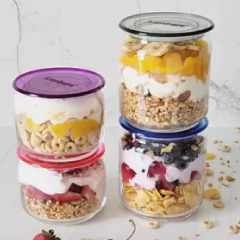 Frasco plano 750 ml con tapa Pink rosa Luminarc - Bazar Colucci