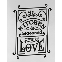 Frasco blanco cuadrado decorado Kitchen Love 1 litro en internet