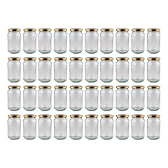 Frasco Mermelada Amanecer 360 cc Con Tapa Metálica Dorada x40 - comprar online