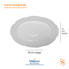 Fuente Oval Grande Porcelana Línea Mozart Verbano - comprar online