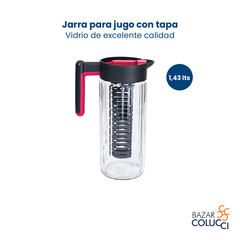 Jarra vidrio con infusor Rayas color 1,43 litros Herevin - Bazar Colucci