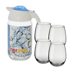 Set Jarra Con Tapa Jugo + Set de Vasos