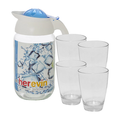 Set Jarra Con Tapa Jugo + Set de Vasos - comprar online
