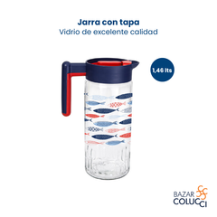 Jarra vidrio con tapa motivo Peces 1,46 litros Herevin - comprar online