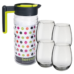 Set Jarra Ondas Jugo + Set de Vasos