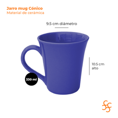 Jarro Mug Cónico Azul Cerámica Walplo X12 en internet