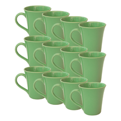 Jarro Mug Cónico Verde Cerámica Walplo X12