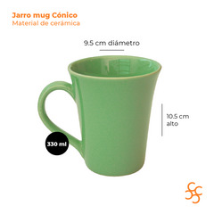Jarro Mug Cónico Verde Cerámica Walplo X12 en internet