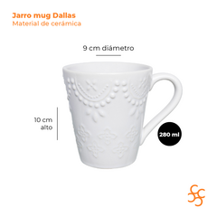 Jarro Mug Dallas Blanco 280 Cc Walplo - comprar online