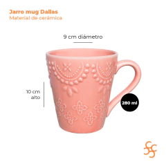 Jarro Mug Dallas Rosa 280 Cc Walplo - comprar online