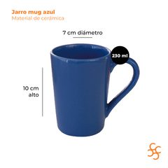 Jarro mug 230 cc azul Biona x6 - comprar online