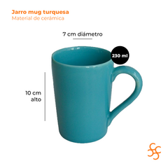 Jarro mug 230 cc turquesa Biona x6 - comprar online