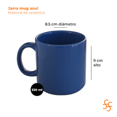 Jarro mug clásico 330 cc azul Biona x6 - comprar online