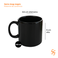 Jarro mug clásico 330 cc negro Biona x6 - comprar online