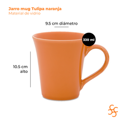 Jarro mug Tulipa 330 cc naranja Biona x6 - comprar online
