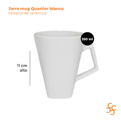 Jarro mug Quartier 350 cc blanco Biona x6 - comprar online