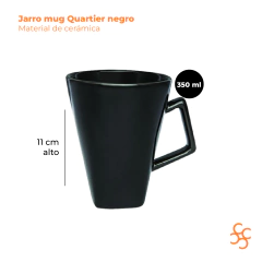 Jarro mug Quartier 350 cc negro Biona x6 - comprar online