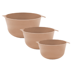 Set Bowl Batidor X3 18 22 y 26 Cm Piezas Nylon Línea Areia Varios Colores Carol - Bazar Colucci