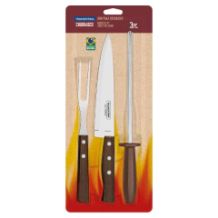 Juego Asado Trinchante Tradicional Polywood x3 Piezas Tramontina - comprar online